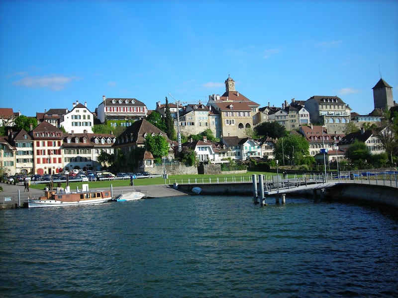 A view of Murten, Switzerland, during Blair Poelman's family history trip to Switzerland.