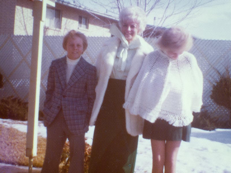 Joyce Yost, center, appears in this undated photo with her children, Greg, left, and Kim.