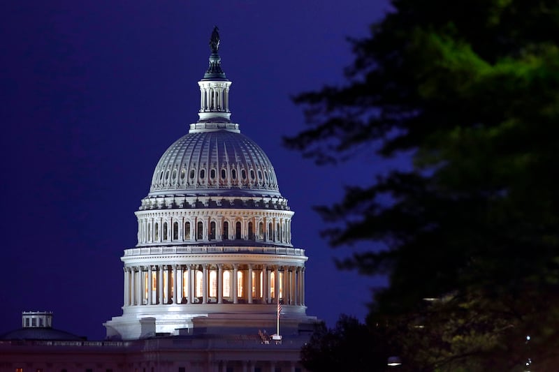 The dome of the U.S. Capitol in Washington is pictured on April 18, 2019.
