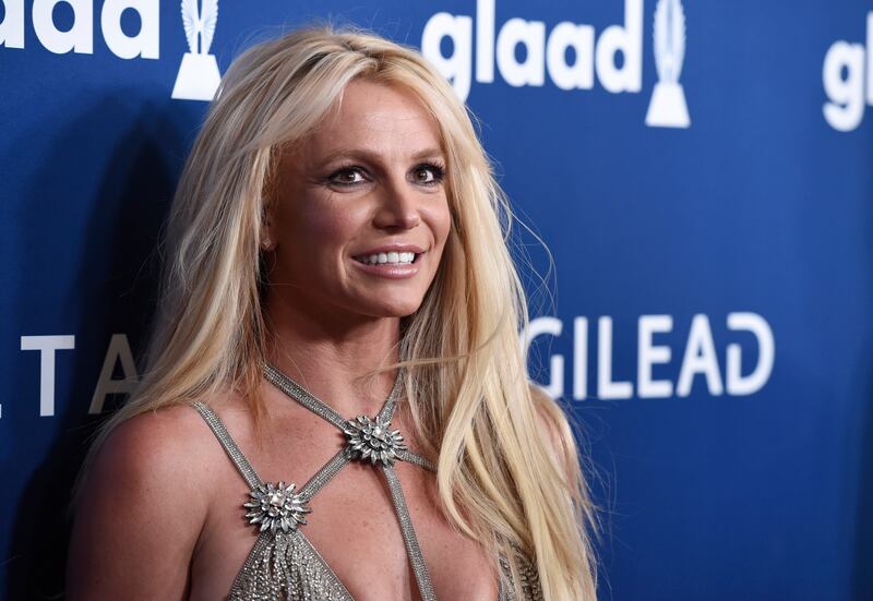 Britney Spears arrives at the 29th annual GLAAD Media Awards in Beverly Hills, California.