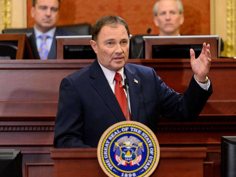 Governor Gary Herbert delivers the state of the state address at the state capitol building in Salt Lake City, Tuesday January 27, 2015. March’s seasonally adjusted unemployment rate remained unchanged from the prior two months of 2015 at 3.4 percent. App