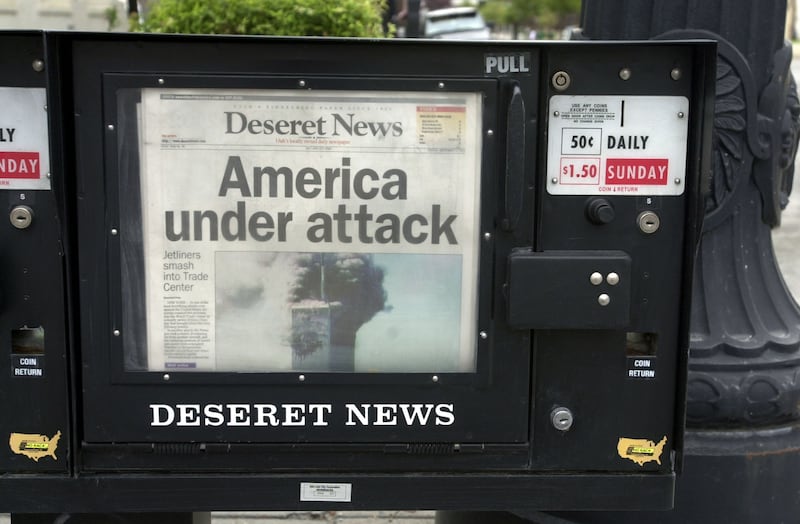 The Deseret News in news racks in Salt Lake City on Sept. 11, 2001.