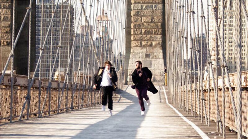 Jesse Eisenberg, left, and Justin Bartha star in "Holy Rollers."