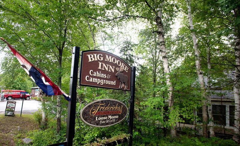 This Aug. 18, 2020, file photo shows the Big Moose Inn on Millinocket Lake in Millinocket, Maine. A COVID-19 outbreak connected to a wedding reception held at the inn in early August has led to more than 175 cases of the virus and at least five deaths.