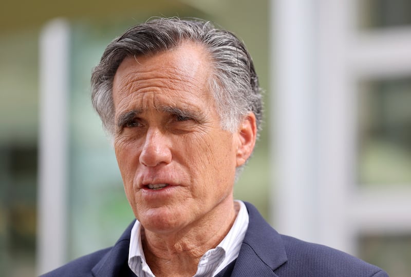 Sen. Mitt Romney, R-Utah, in West Jordan, Utah on Friday, May 5, 2023. A bipartisan group of U.S. senators led by Majority Leader Chuck Schumer, the highest ranking Jewish American lawmaker in U.S. history, and including Utah Sen. Mitt Romney, traveled to Israel over the weekend.