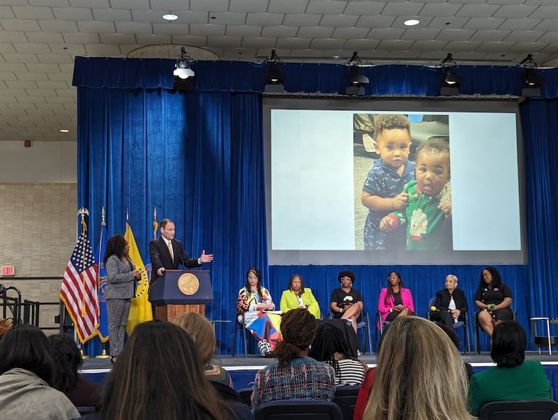 Members on a panel discuss the faith-based initiative called MyBaby4Me in Washington D.C.