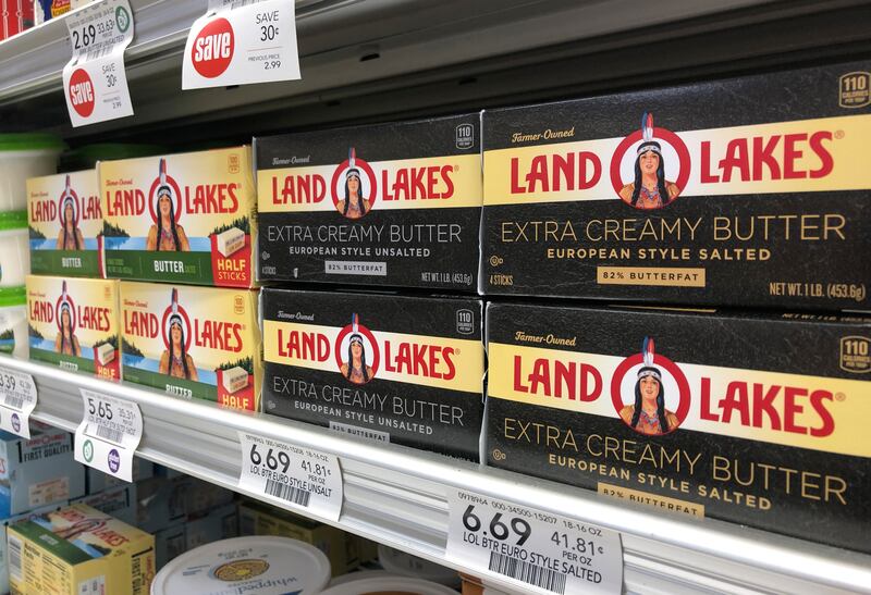 Packages of Land O’ Lakes butter are shown at a grocery store, Tuesday, Nov. 12, 2019.
