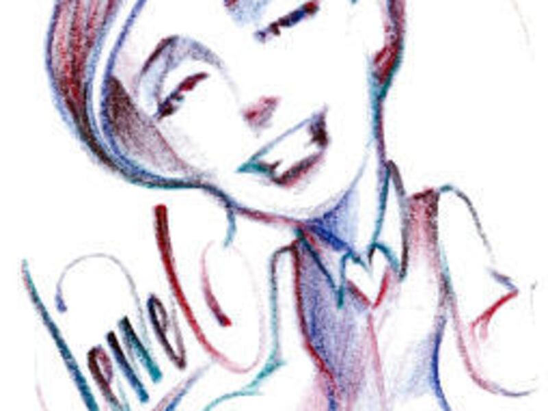 A passenger's sketch of Delta flight attendant Jewel Van Valin is on display.