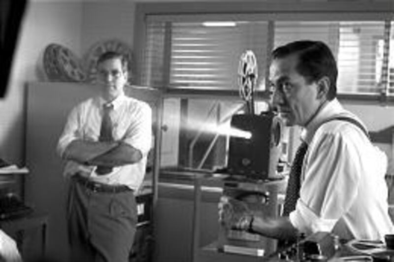 George Clooney and David Strathairn in "Good Night, and Good Luck."