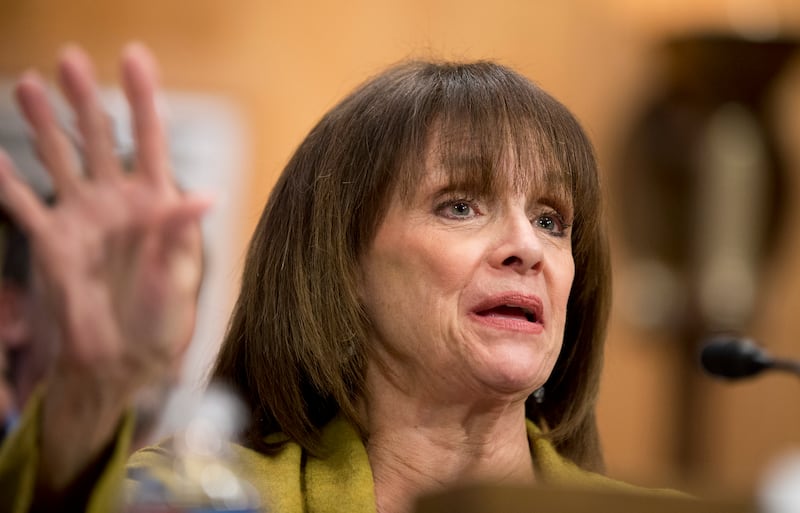 Actress and cancer survivor Valerie Harper, testifies before a Senate Special Committee on Aging hearing to examine the fight against cancer, focusing on challenges, progress, and promise, on Capitol Hill in Washington, Wednesday, May 7, 2014. (AP Photo/M