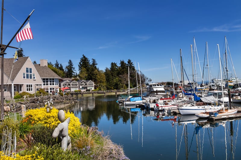 Bainbridge Island Harbor in Washington state is pictured in this undated image.