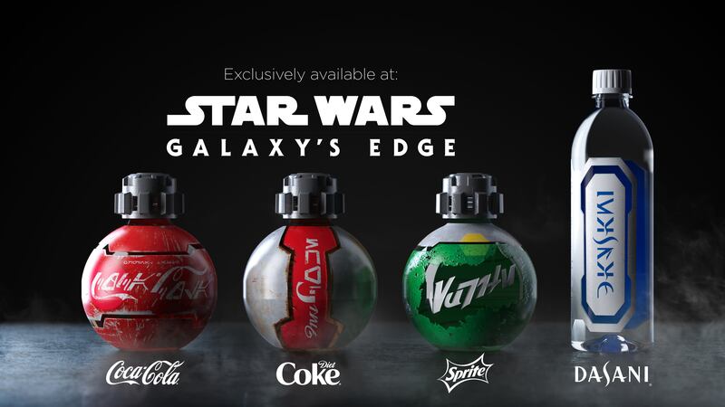 A product shot of the drinks made by the Coca-Cola Company for Disney.