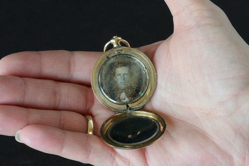 A locket containing a daguerreotype reported to be from the 1840s. Some believe it may be an image of Joseph Smith.