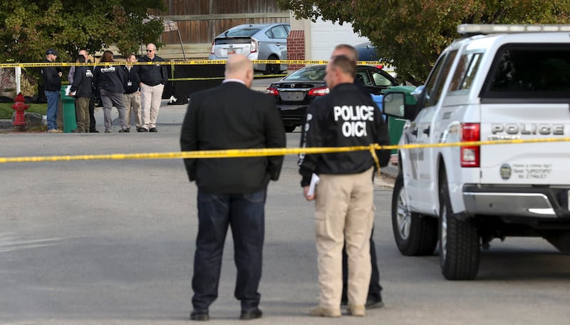 FILE - Law enforcement officers on the scene of an officer involved shooting where a man was killed when Unified police responded to a report of domestic violence at a Riverton home near 1400 W. Stone Ridge Lane on Monday, Oct. 22, 2018.