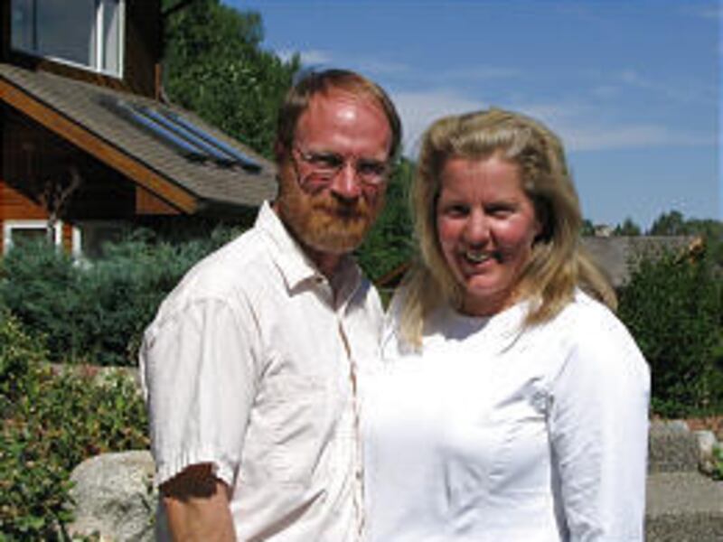 Mark Spragg, author of "An Unfinished Life," and his wife, Virginia, at home in Montana.