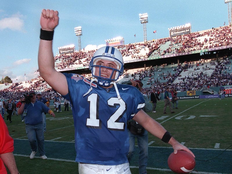 BYU quarterback Steve Sarkisian pictured at the Cotton Bowl.