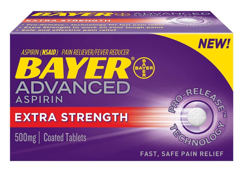 ** HOLD FOR RELEASE AT 12:01 AM MONDAY, MAY 23 ** In this product image provided by Bayer HealthCare, the packaging for the new Bayer Advanced Aspirin, is shown. Bayer Consumer Care will launch the new, advanced aspirin Monday, May 23, 2011, at retailers