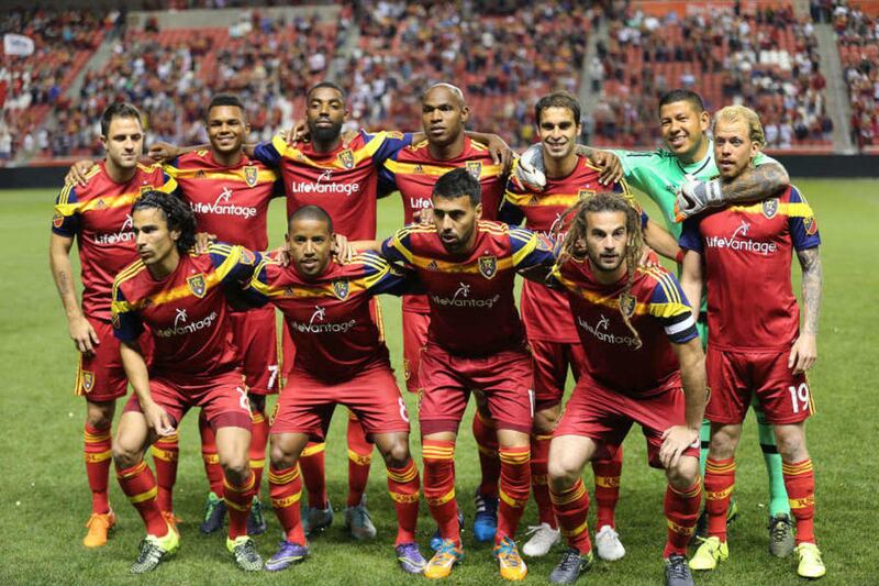 Real lines up as the Real Salt Lake  and the Portland Timbers play MSL soccer Wednesday, Oct. 14, 2015, in Sandy.