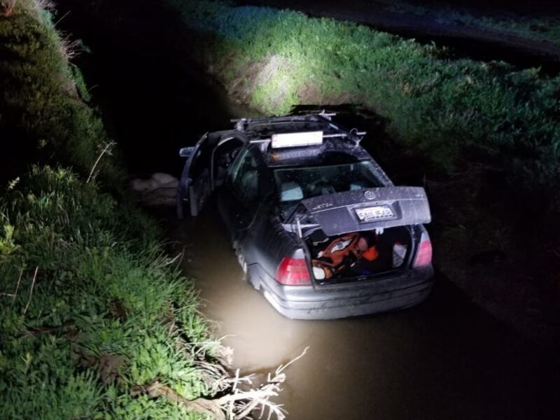 Police in Utah and Idaho believe the driver of this Jetta shot and killed another driver on I-84 in Box Elder County on Wednesday night, before leading Idaho authorities on a chase and crashing into a canal. The alleged gunman, Jonathan Llana, 45, ran off