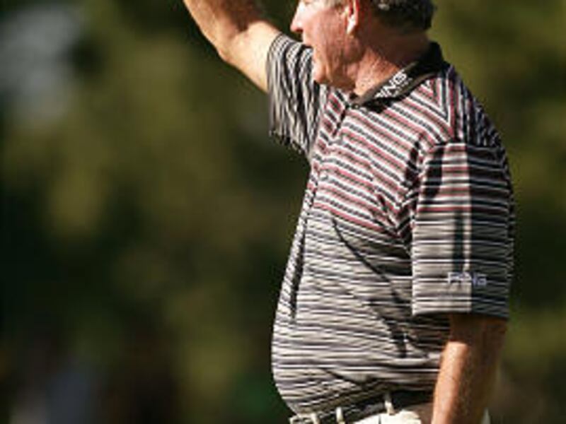 Bruce Summerhays acknowledges the crowd after winning the Utah Open.