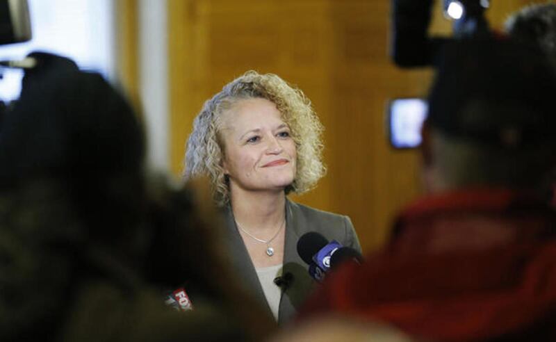 FILE: Mayor-elect Jackie Biskupski speaks to the media after the Salt Lake City Council, acting as the city's board of canvassers, certified final election results Tuesday, Nov. 17, 2015, at the City-County Building.