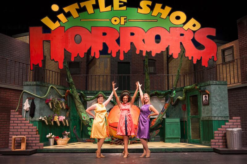 From left, Ronnette (Taylor Anne Thompson), Chiffon (Alexsys Campbell) and Crystal (Briana Chipman), who star in the Sandy Arts Guild's production of "Little Shop of Horrors."