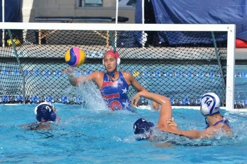 National Public Radio host Michael Martin spent some time Thursday getting to know LDS Olympian Tumua Anae, who is a goal keeper for the U.S. Olympic women's water polo team.