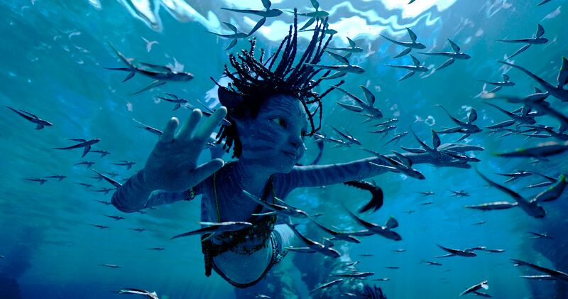 Trinity Bliss, as Tuk, in a scene from “Avatar: The Way of Water.”