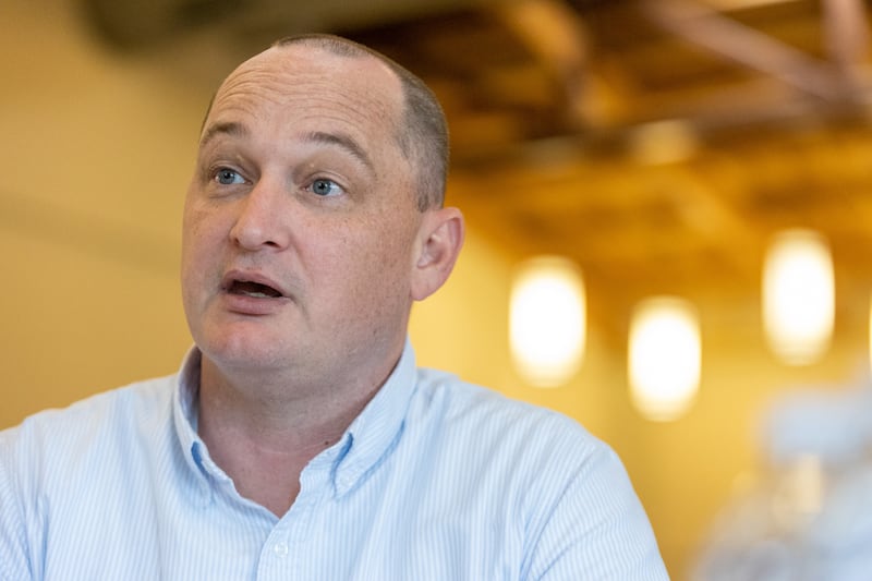 Jeremiah Smith, vice president of creative for “The Chosen,” talks to news media.