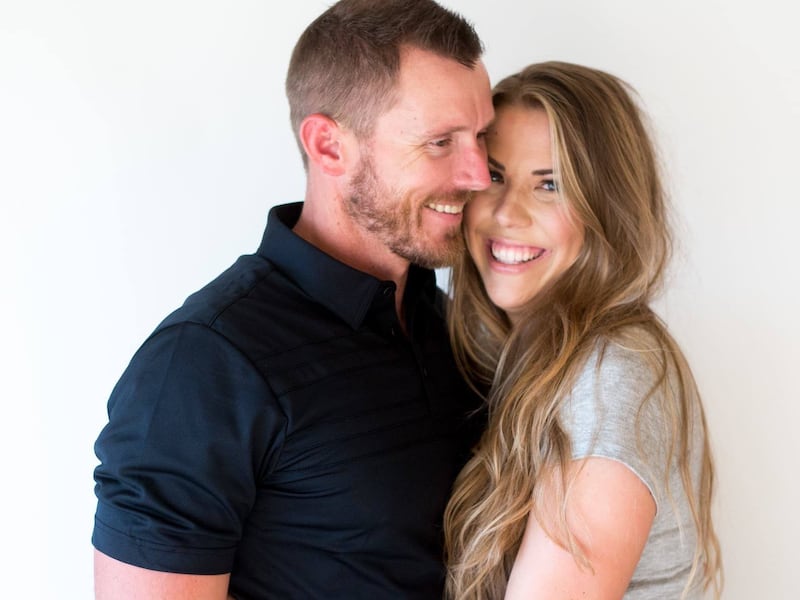 Mandi Gubler, right, is pictured with her husband Court. They run DIY blog Vintage Revivals and serve as missionaries for the LDS addiction recovery program.