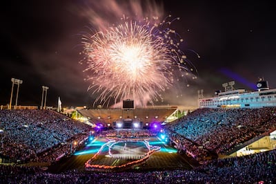 Fireworks explode over LaVell Edwards Stadium in Provo during the Stadium of Fire on Wednesday, July 4, 2018.