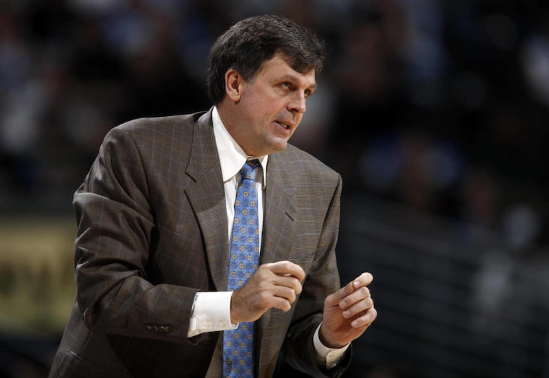 FILE - In this Dec. 10, 2008 file photo, Minnesota Timberwolves head coach Kevin McHale directs his team against the Denver Nuggets in the fourth quarter of an NBA basketball game in Denver. McHale was hired on Wednesday, June 1, 2011, as head coach of t