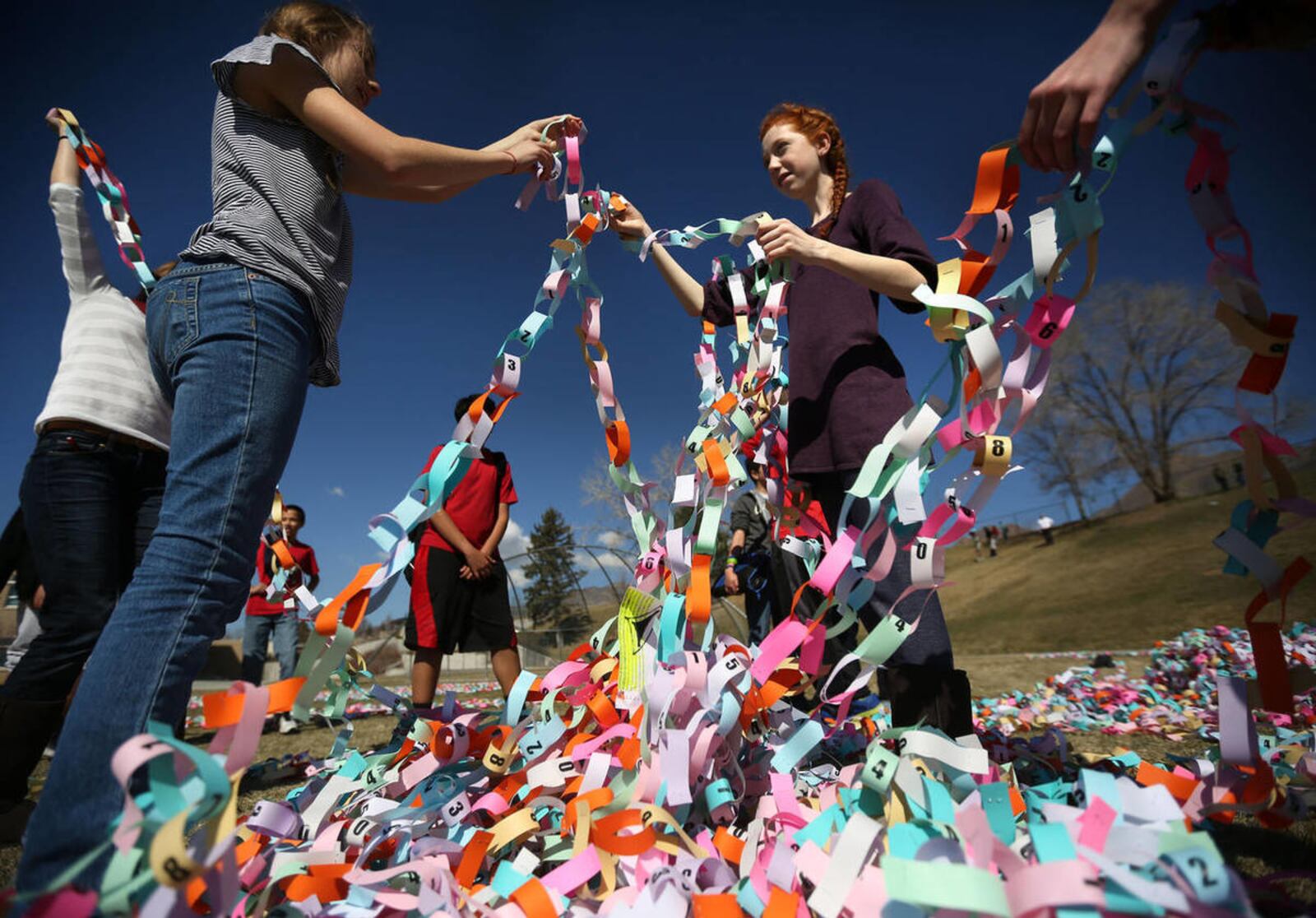 Students attempt to break pi paper chain world record, run out of time ...