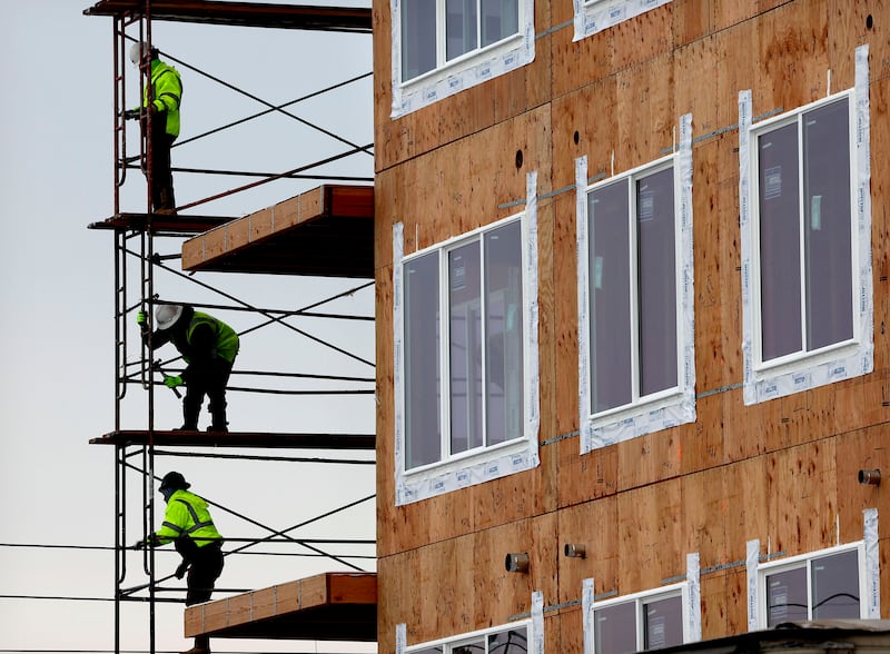 City Lofts Apartments is under construction in Salt Lake City on Jan. 26, 2023.
