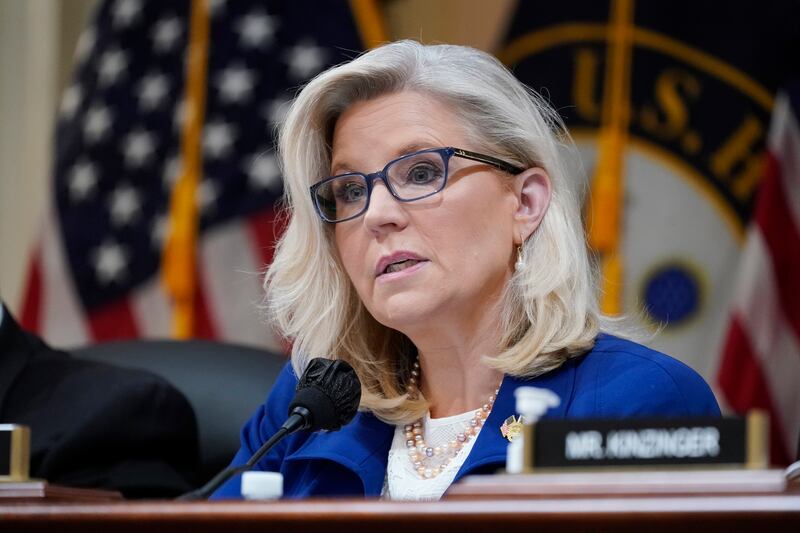 Vice Chair Liz Cheney, R-Wyo., speaks at a hearing on Capitol Hill in Washington.