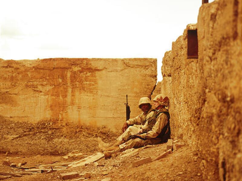 Kevin Giddons and Seth Packard perform a scene in "Fire Creek."