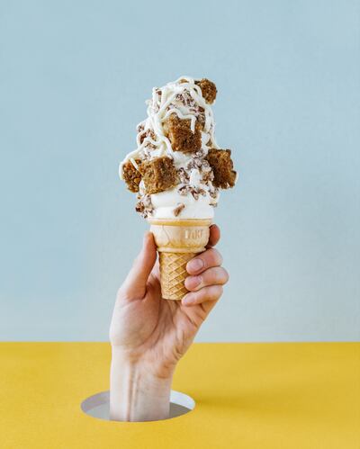 A composed cone from Normal Ice Cream.