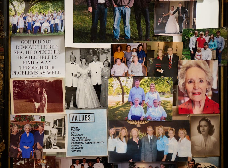 A photo montage displays photos of Sally Graves and her family. Graves died in the flooding along the Guadalupe River in Hunt, Texas, on July 4, 2025.