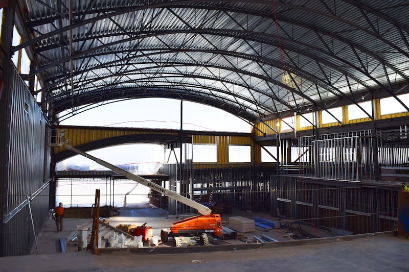 Crews work on Mountain Ridge High School, which is under construction at 14100 S. Autumn Crest Blvd. in Herriman. The school is expected to open in time for the 2019-20 school year. The Jordan School District Board of Education voted Tuesday to name the s