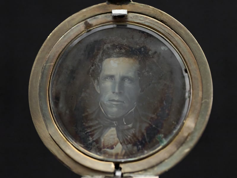 A locket containing a daguerreotype reported to be from the 1840s. Some believe it may be an image of Joseph Smith.
