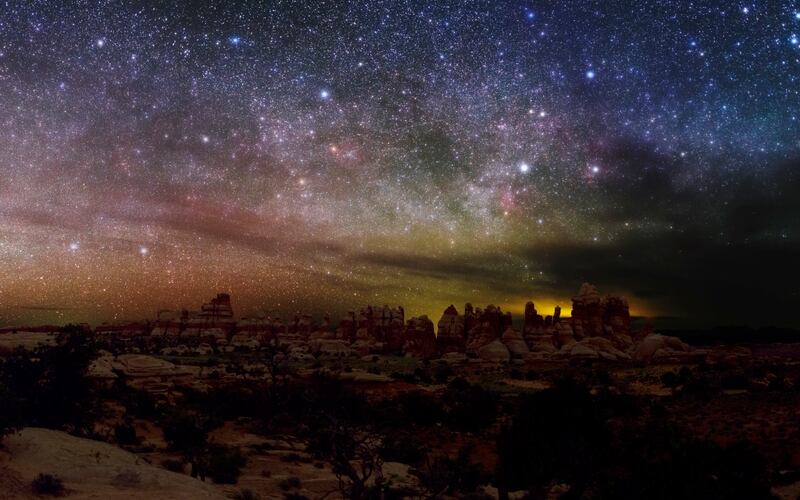 Canyonlands National Park at night.