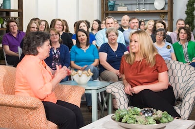 KSL "Studio 5" food and home economics contributor Becky Low chats with host Brooke Walker during Low's final segment with the show on April 25, 2019.