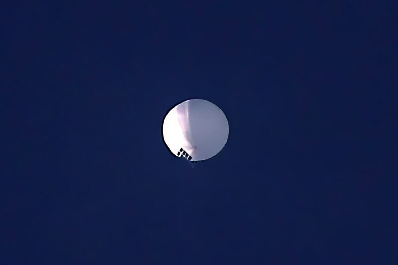 A high altitude balloon floats over Billings, Mont.
