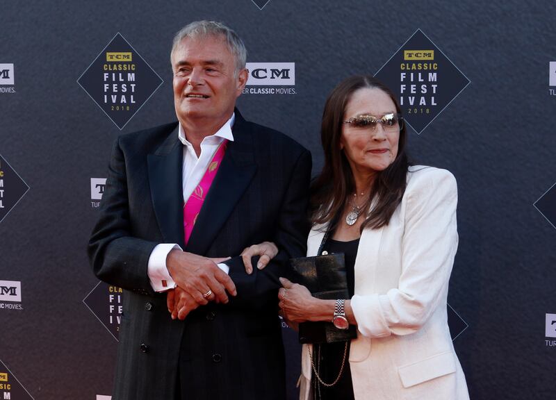 Leonard Whiting, left, and Olivia Hussey arrive at the screening of “The Producers” at the TCL Chinese Theatre in Los Angeles.