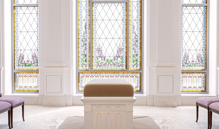 A sealing room inside the Deseret Peak Utah Temple.