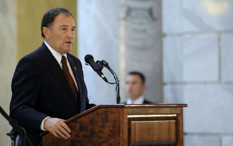 Gov. Gary Herbert said Thursday that decisions by elected leaders in other states to not enforce laws banning same-sex marriages are "the next step to dictatorship" and pledged to defend Utah's Amendment 3.