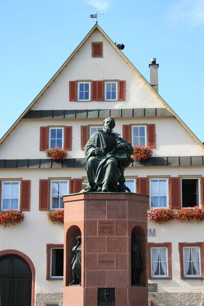 Statues of Tycho Brahe and Johannes Kepler in Prague.