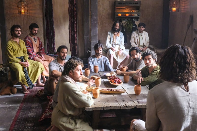 Jesus (Jonathan Roumie) prepares to send his disciples on missions, two by two, in a scene from Season 3 of “The Chosen.”