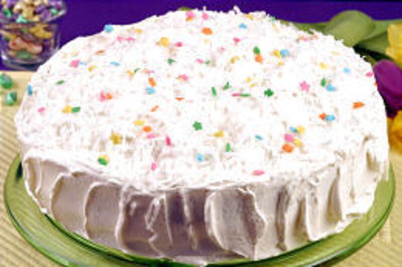 Almond paste and coconut give this cake a delicious, light flavor.