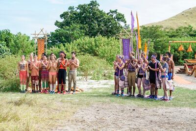 Contestants compete on "Survivor: Ghost Island."